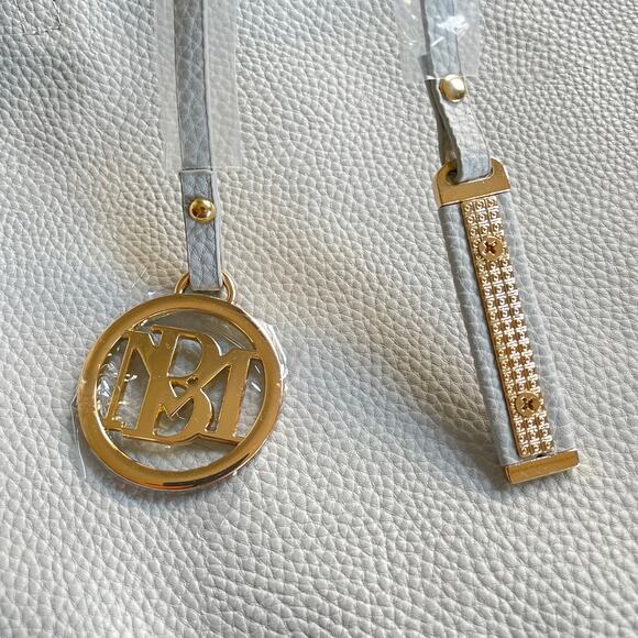 NWT Badgley Mischka Vegan Leather Tote Bag Gray Carryall Open Top MSRP $139 - Picture 6 of 7